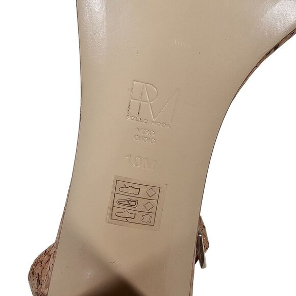 Pelle Moda Womens Cork High Block Heel Sandals Adjustable Straps Size 10M - Picture 5 of 8